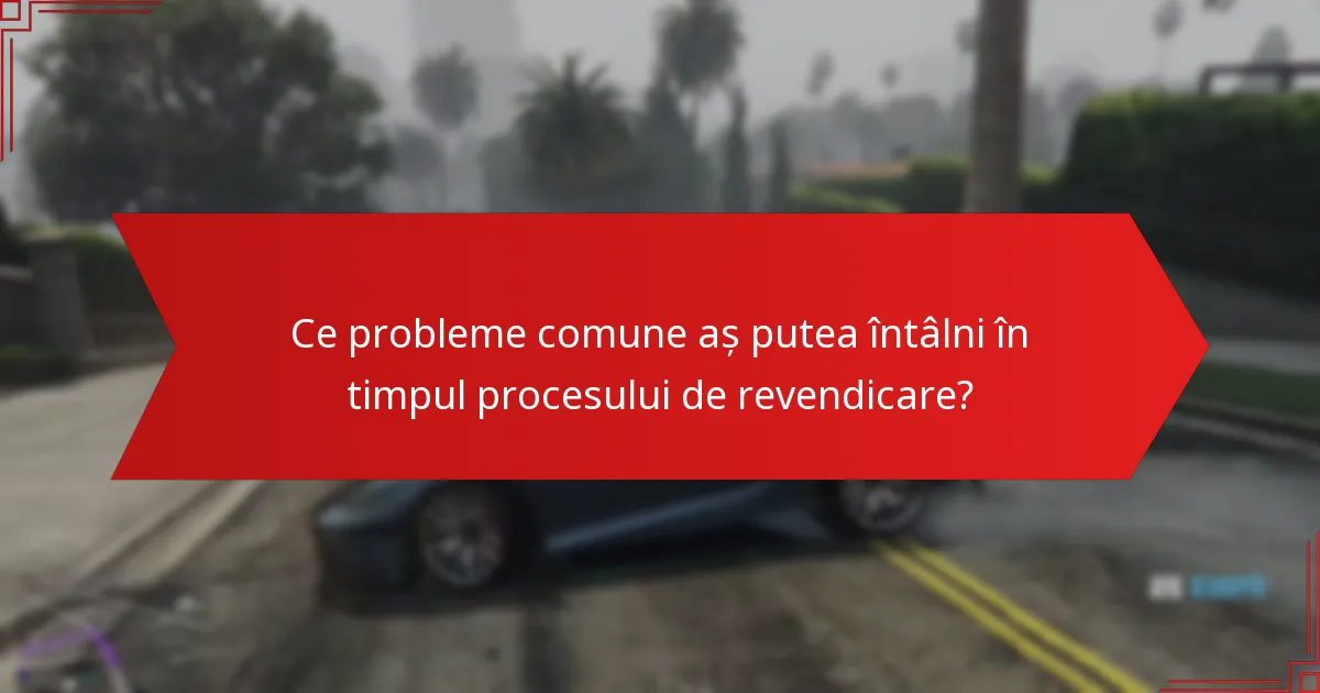 Ce probleme comune aș putea întâlni în timpul procesului de revendicare?