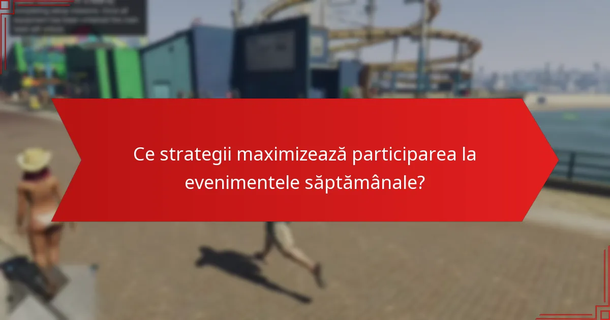 Ce strategii maximizează participarea la evenimentele săptămânale?